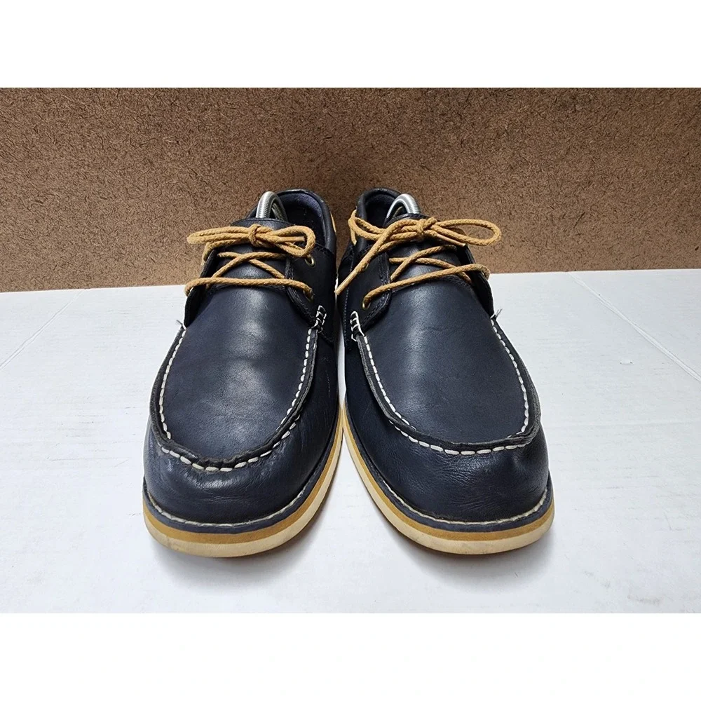 Mens Timberland Classic Boat Shoe Handsewn Dk Blue Leather Boat Shoe Sz 11.5